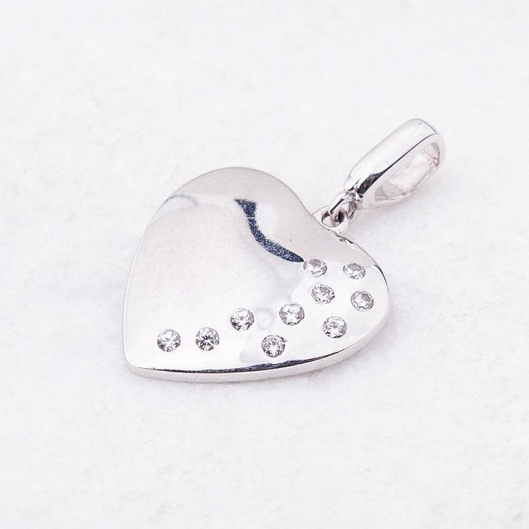 Золотая подвеска "Сердечко" с фианитами п01970 от ювелирного магазина Оникс - 2