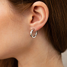 Серьги - кольца с фианитами (белое золото) с09430 от ювелирного магазина Оникс - 4