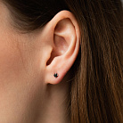 Золоті сережки - пусети з чорними діамантами сб0438y от ювелирного магазина Оникс - 7