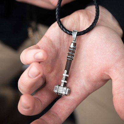 Срібний кулон "Молот вікінга" з ебеном 1116п