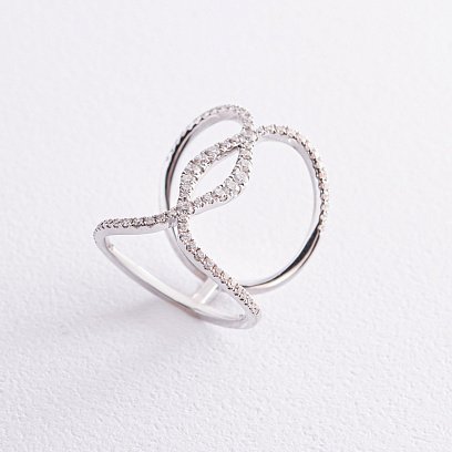 Каблучка в білому золоті з діамантами 197550ch №5