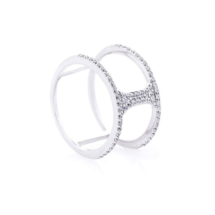 Золота каблучка на фалангу (фіаніти) к366б від ювелірного магазину Онікс