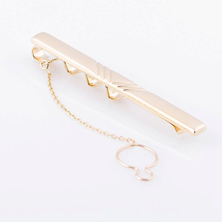 Зажим для галстука из желтого золота заж00121 от ювелирного магазина Оникс