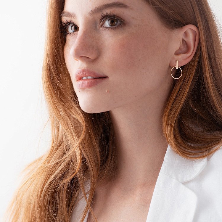 Золоті сережки - пусети "Впевненість" с07913 від ювелірного магазину Онікс - 4