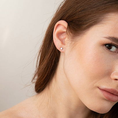 Моносерьга с фианитом (белое золото) с09143 №2