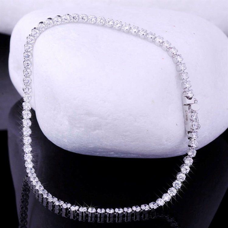 Срібний браслет з фіанітами 14730 від ювелірного магазину Онікс - 3