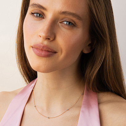 Кольє "Кульки" у червоному золоті кол02582 №2