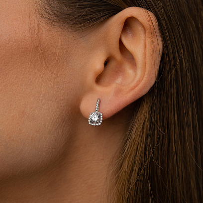 Серебряные серьги с фианитами 2292/1р-CZ №4