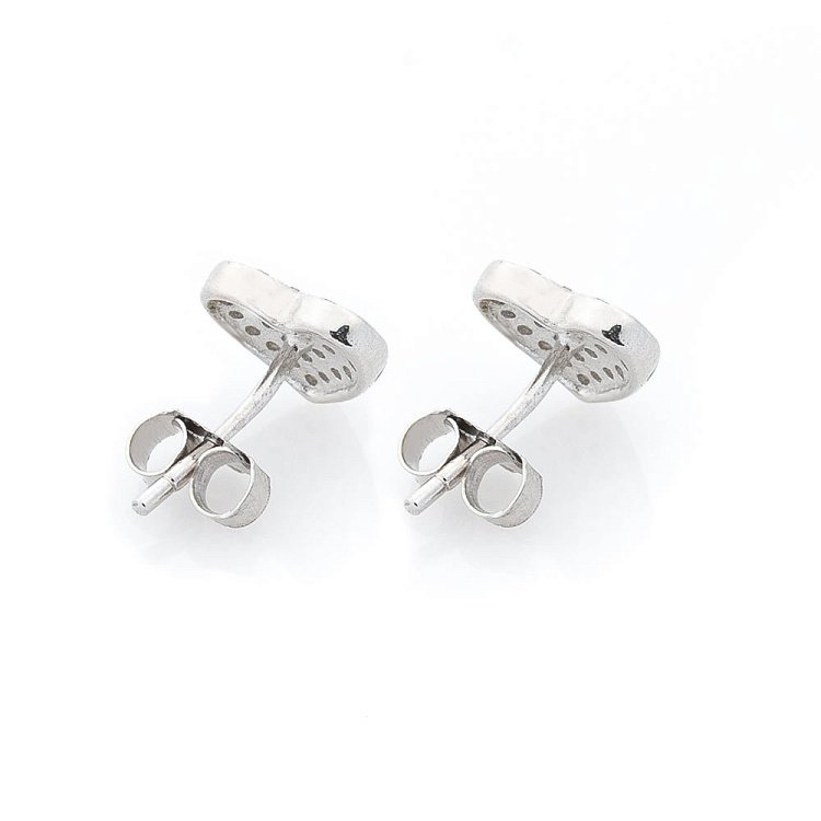 Серебряные серьги-пусеты "Сердечки" с фианитами 122049 от ювелирного магазина Оникс - 4