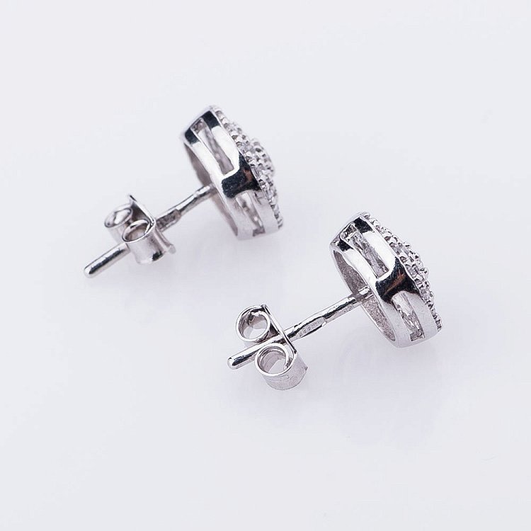 Сережки-Пусети з фіанітами 121918 від ювелірного магазину Онікс - 2