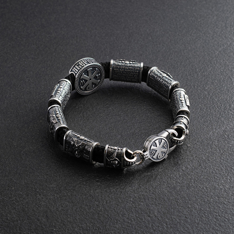 Серебряный браслет "Иисус Христос. Спаси и Сохрани (на укр. языке) 1698 от ювелирного магазина Оникс - 7