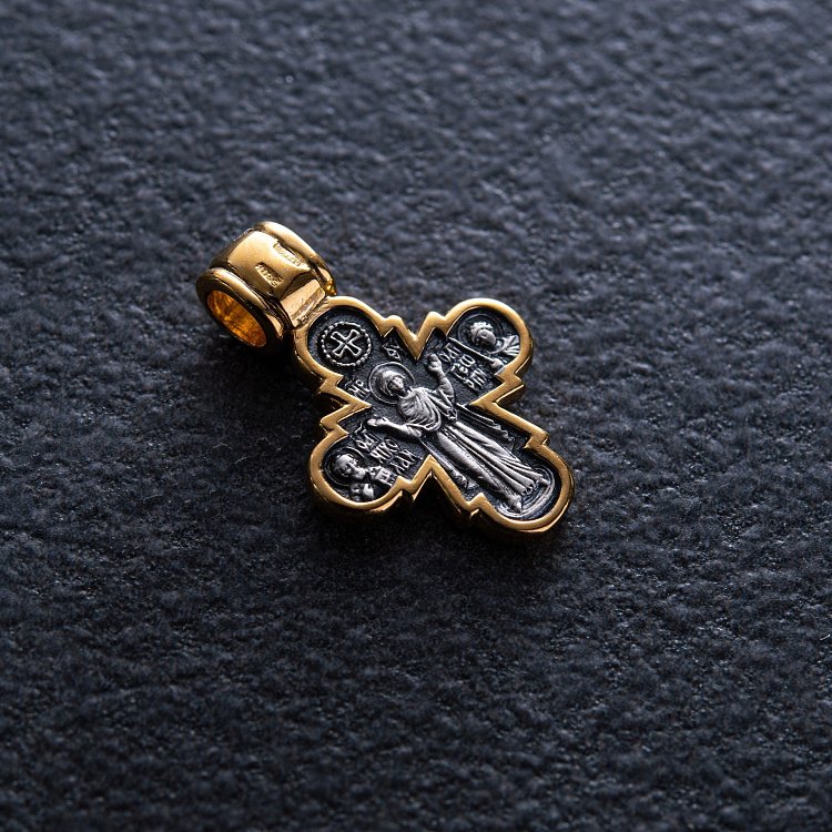 Срібний дитячий хрестик з позолотою 131797 від ювелірного магазину Онікс - 1