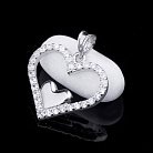 Серебряная подвеска "Сердце" с фианитами 131975 от ювелирного магазина Оникс