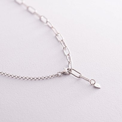 Срібне кольє "Ланцюжок з кулькою" 181227 №5