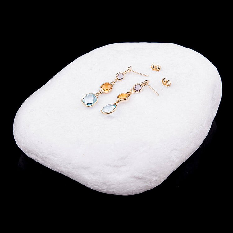 Золоті сережки з натуральними каменями с03522 від ювелірного магазину Онікс - 1