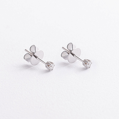 Золотые серьги - пусеты с бриллиантами сб0646di №2