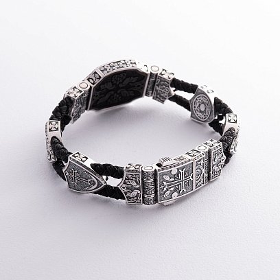 Срібний браслет "Вірменська Зірка" (ебенове дерево) 817 №13