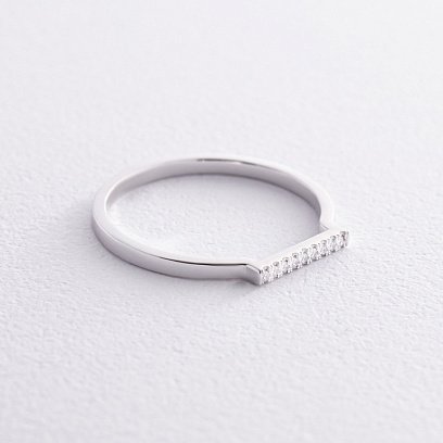 Каблучка "Astrid" у білому золоті (фіаніти) к07522 №5