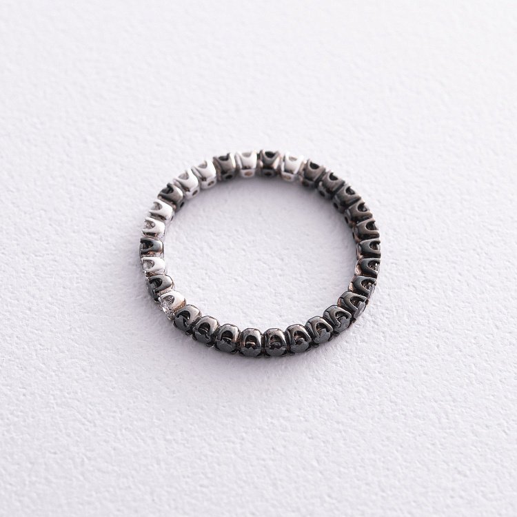 Золота каблучка з білими та чорними діамантами кб0471di від ювелірного магазину Онікс - 4