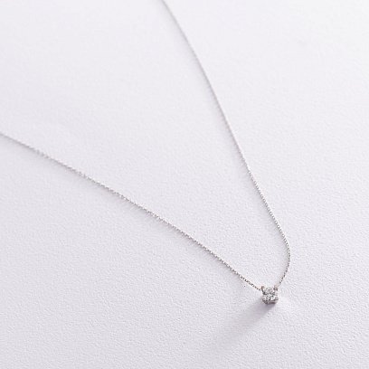 Золотое колье с фианитом кол01488