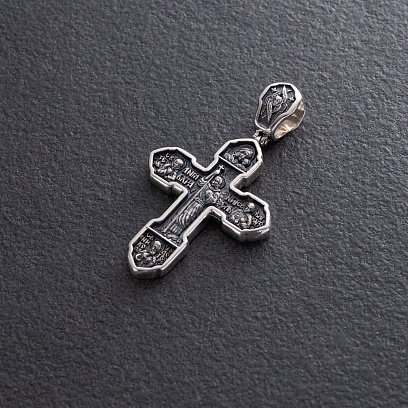 Православний хрест "Розп'яття Христове з деісусом. Ангел Хранитель. Образ Пресвятої Богородиці "Казанська" (чорніння) 132858 №7