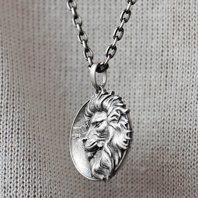 Срібний кулон "Лев" (можливе індивідуальне гравіювання) 1224 №5