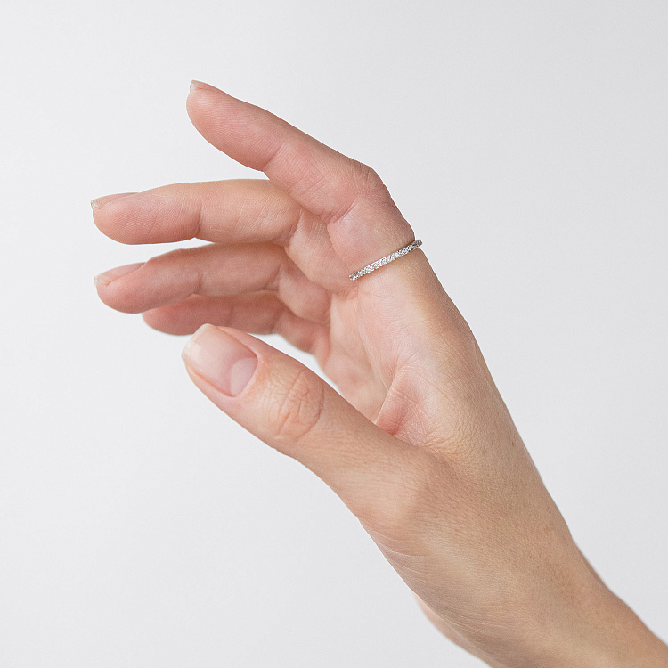 Срібна каблучка з фіанітами 1909/1р-CZ від ювелірного магазину Онікс - 4