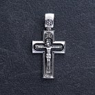 Серебряный крест "Распятие. Спаси и Сохрани" (на укр. языке) кду-21 от ювелирного магазина Оникс - 2