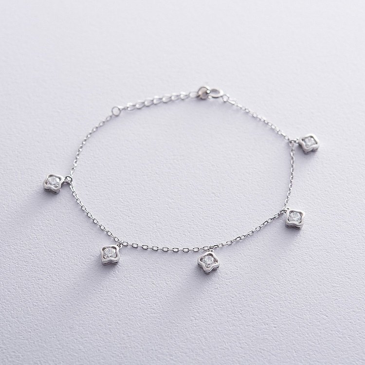 Срібний браслет "Конюшина" 141408 від ювелірного магазину Онікс