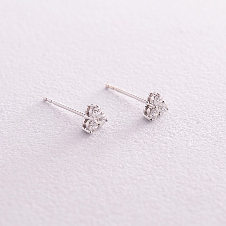 Золотые серьги - пусеты с бриллиантами сб0402mi от ювелирного магазина Оникс - 4