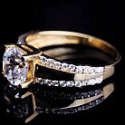 Золотое женское кольцо с фианитами к02451 от ювелирного магазина Оникс - 3