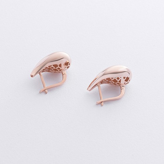 Сережки "Megan" у червоному золоті (Small) с09118 №4