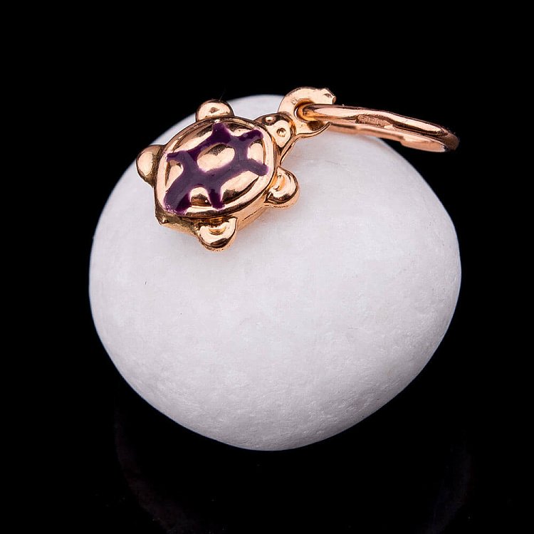 Дитяча золота підвіска "Черепашка" (емаль) п00876ч від ювелірного магазину Онікс - 1