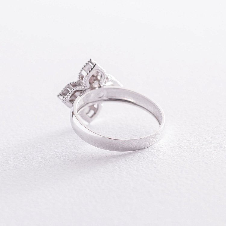 Каблучка "Конюшина" в білому золоті к06373 від ювелірного магазину Онікс - 2