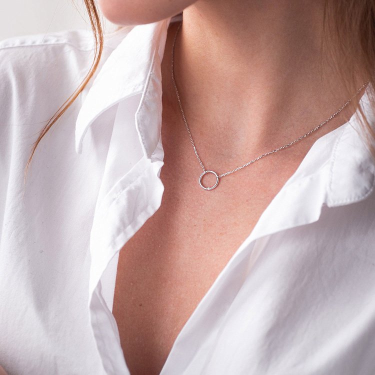 Золоте кольє "Кругообіг" з діамантом колб0061у від ювелірного магазину Онікс - 2