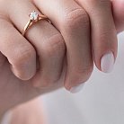 Помолвочное золотое кольцо с фианитом к06705 от ювелирного магазина Оникс - 1