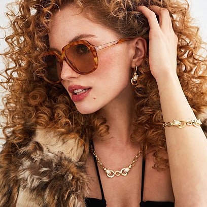 Кольє "Пантера" в жовтому золоті (фіаніти) кол01969 №2