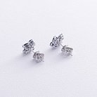 Золоті сережки - пусети (сапфіри, діаманти) сб0498nl от ювелирного магазина Оникс - 4