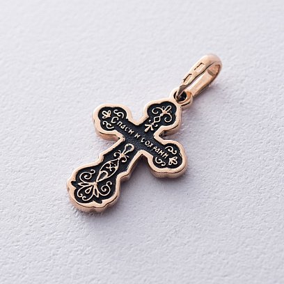 Православний хрест "Розп'яття. Спаси і Збережи" (чорніння) п01851 №7