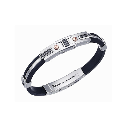 Мужской браслет с серебряной и золотой вставкой Zancan EXB280R-N