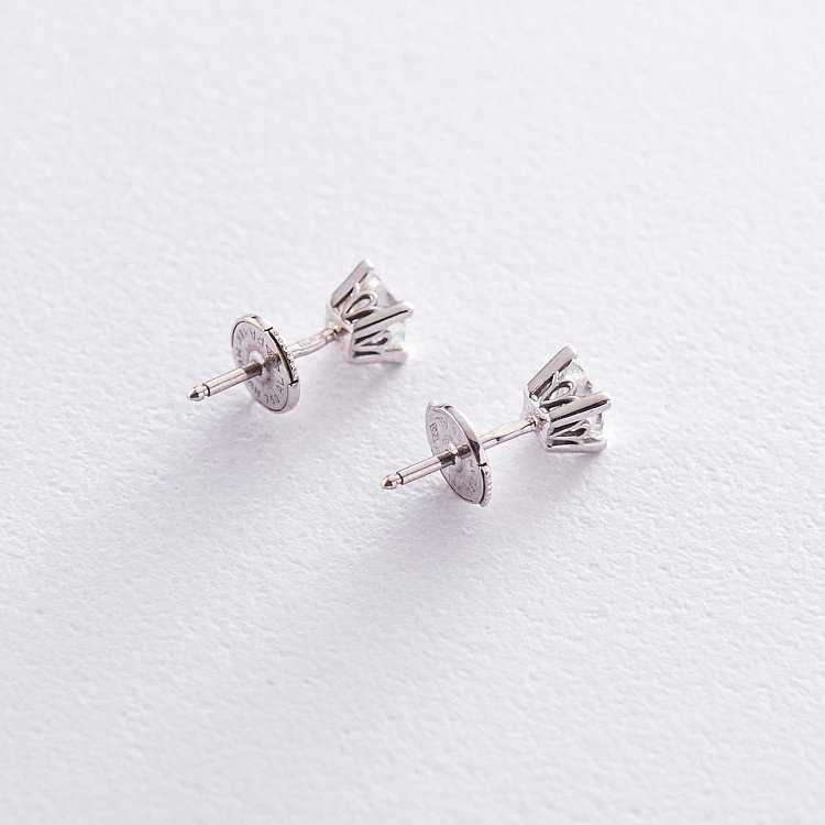 Золотые серьги - пусеты (бриллиант) см0241 от ювелирного магазина Оникс - 1