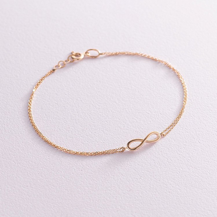 Браслет "Нескінченність" в жовтому золоті б04863 від ювелірного магазину Онікс