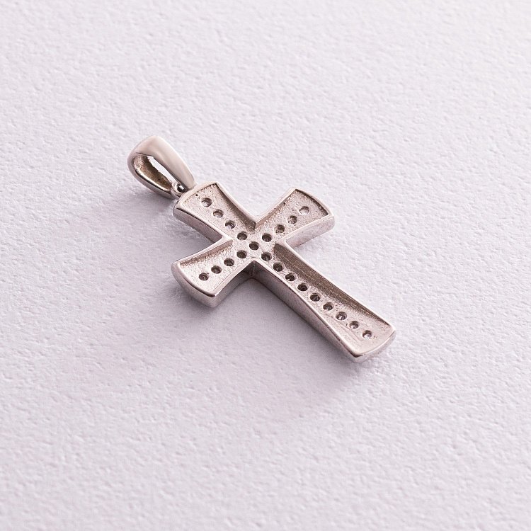 Серебряный крестик с фианитами 131602 от ювелирного магазина Оникс - 2