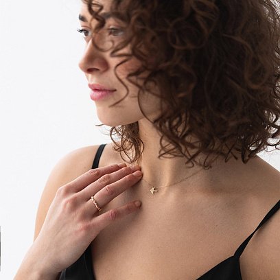 Кольє "Ластівка" в жовтому золоті кол01613 №3