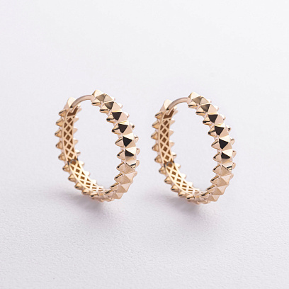 Сережки - кільця в жовтому золоті с09299