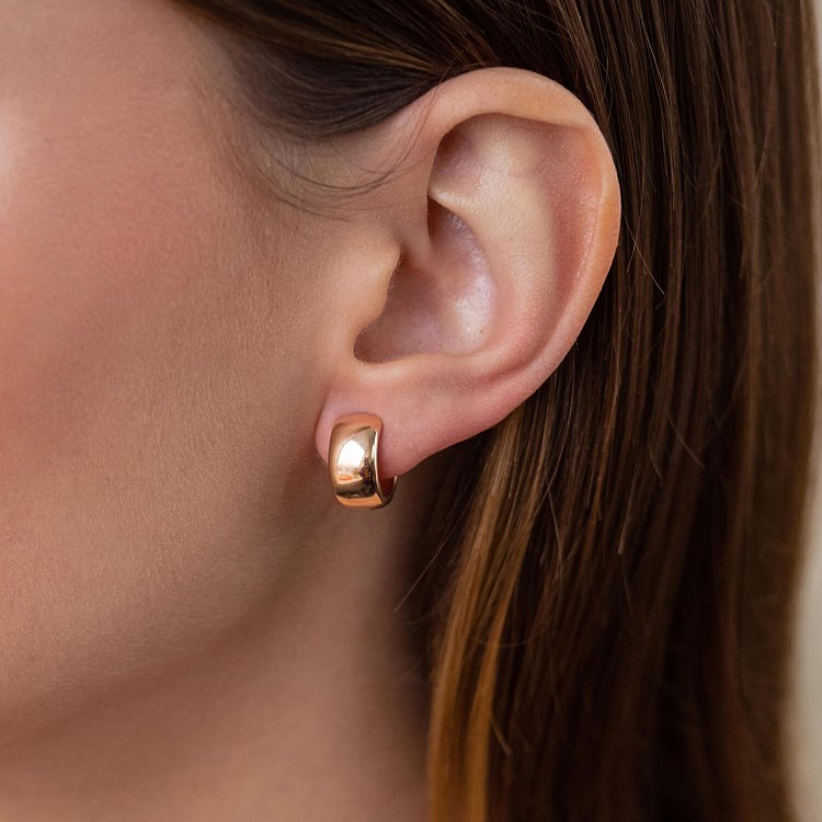 Сережки - кільця в червоному золоті с07060 від ювелірного магазину Онікс - 3