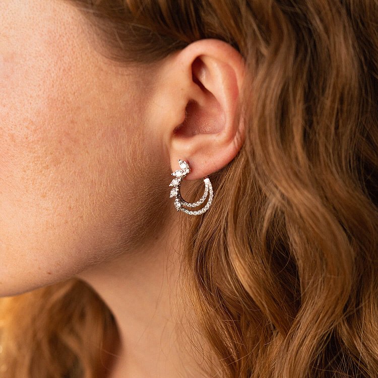 Золотые серьги "Капельки" с бриллиантами сб0412cha от ювелирного магазина Оникс - 7