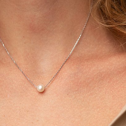 Кольє "Перлина на ланцюжку" (біле золото) кол02289 №7