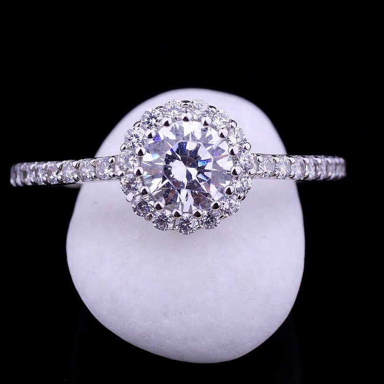 Золотое помолвочное кольцо с фианитами к01373ж от ювелирного магазина Оникс - 2