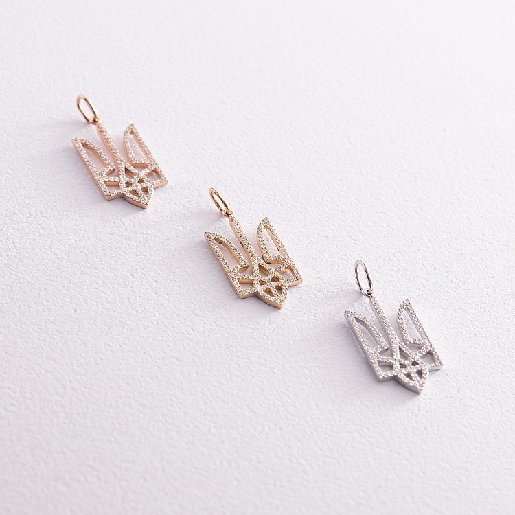 Кулон "Герб України - Тризуб" з діамантами (червоне золото) 129882421 від ювелірного магазину Онікс - 6